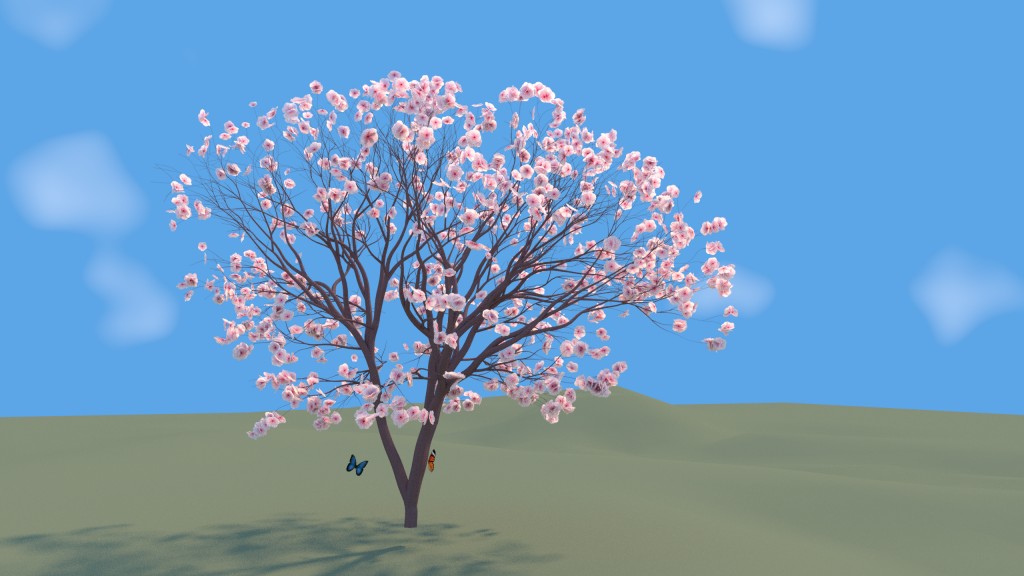 Simple blooming cherry tree preview image 1